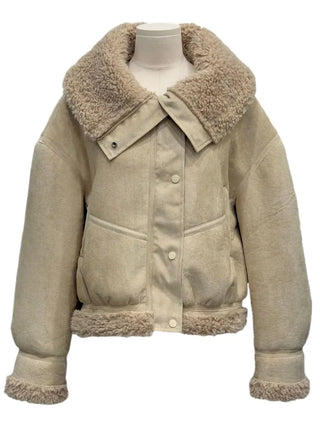 Aroba Fleece Suede Two-Way Mustang Jacket