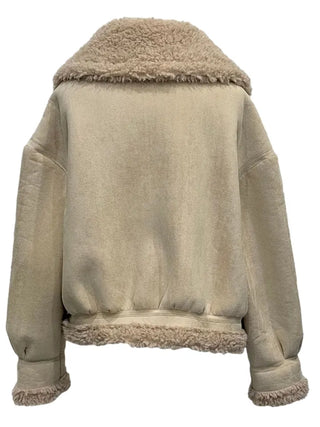Aroba Fleece Suede Two-Way Mustang Jacket