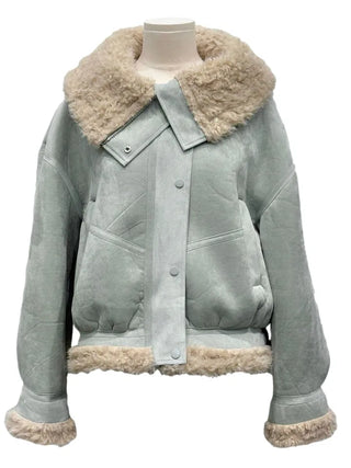 Aroba Fleece Suede Two-Way Mustang Jacket