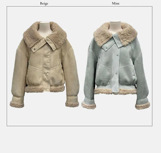 Aroba Fleece Suede Two-Way Mustang Jacket