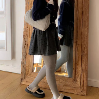 Letter Romantic Nordic Snowflake Winter Round Neck Loose Fit Wool Knit Cardigan