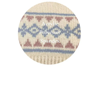 Kitz Winter Nordic Jacquard Pastel Loose Fit Knit Cardigan