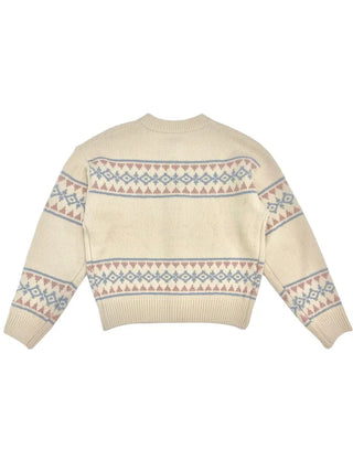 Kitz Winter Nordic Jacquard Pastel Loose Fit Knit Cardigan