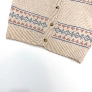 Kitz Winter Nordic Jacquard Pastel Loose Fit Knit Cardigan