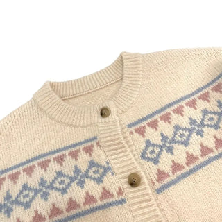 Kitz Winter Nordic Jacquard Pastel Loose Fit Knit Cardigan