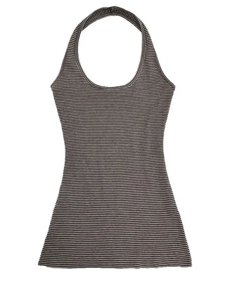 Wendy Malafit Striped Halter Neck Layered Sleeveless Nashi