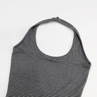 Wendy Malafit Striped Halter Neck Layered Sleeveless Nashi