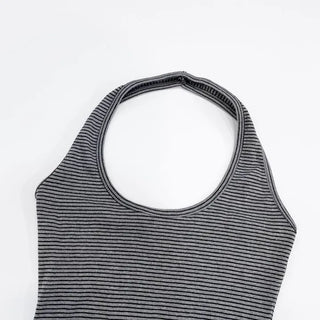 Wendy Malafit Striped Halter Neck Layered Sleeveless Nashi
