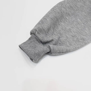 Melted concave one-shoulder lettering shibori crop fleece loose man-to-man