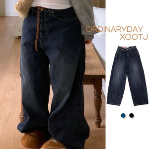 London Corduroy Vintage Washed Wide Denim Pants