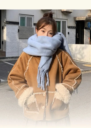 buttery, cozy cashmere heavy long muffler scarf