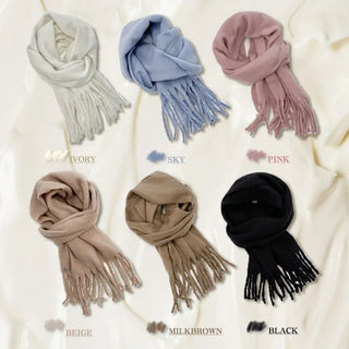 buttery, cozy cashmere heavy long muffler scarf