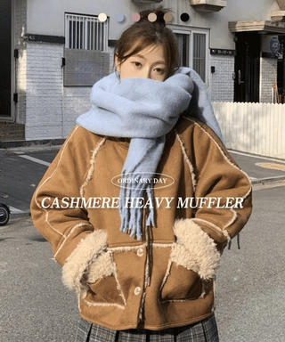 buttery, cozy cashmere heavy long muffler scarf