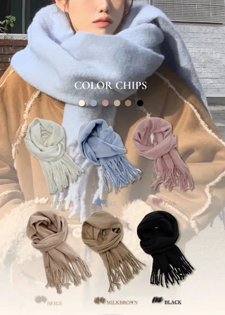 buttery, cozy cashmere heavy long muffler scarf