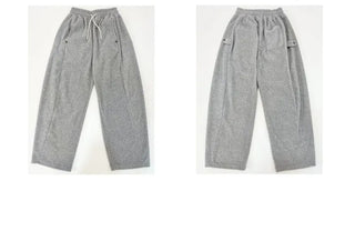 Ether Vizo pin-tuck two-way thick wide fleece long pants