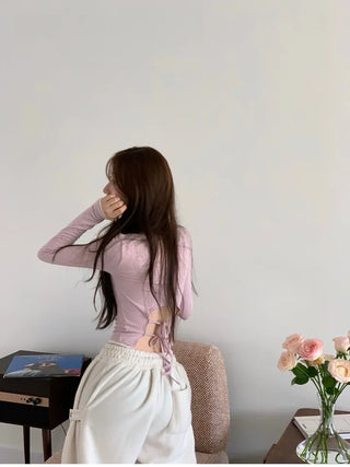 Ether Vizo pin-tuck two-way thick wide fleece long pants