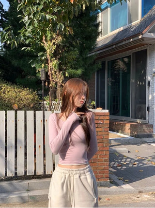 Ether Vizo pin-tuck two-way thick wide fleece long pants