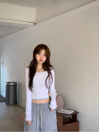 Ether Vizo pin-tuck two-way thick wide fleece long pants