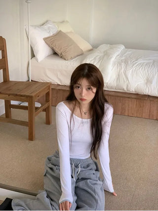 Ether Vizo pin-tuck two-way thick wide fleece long pants