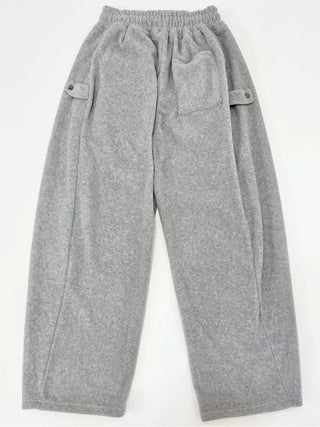 Ether Vizo pin-tuck two-way thick wide fleece long pants