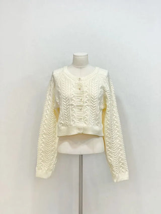 Pienne Soft Cable Thick, Loose-Fit Knit Cardigan