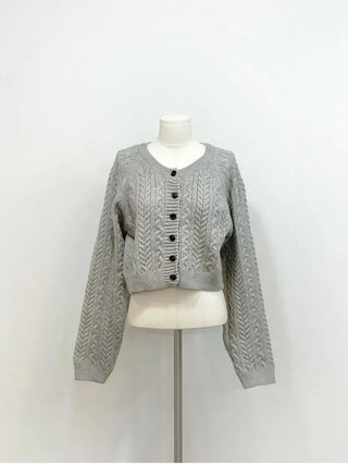 Pienne Soft Cable Thick, Loose-Fit Knit Cardigan