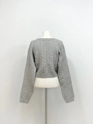 Pienne Soft Cable Thick, Loose-Fit Knit Cardigan