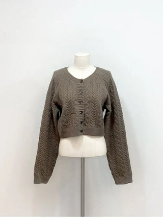 Pienne Soft Cable Thick, Loose-Fit Knit Cardigan