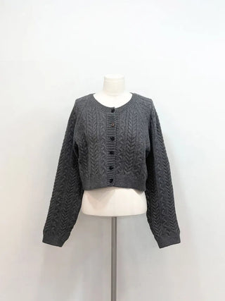 Pienne Soft Cable Thick, Loose-Fit Knit Cardigan