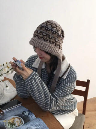 Arbel Mink Fur Banding Long Skirt