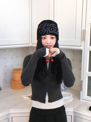 Arbel Mink Fur Banding Long Skirt