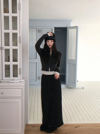 Arbel Mink Fur Banding Long Skirt