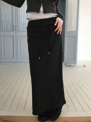 Arbel Mink Fur Banding Long Skirt