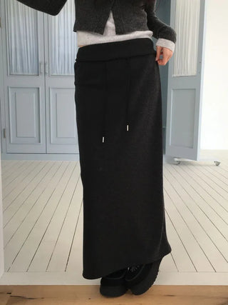 Arbel Mink Fur Banding Long Skirt