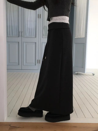 Arbel Mink Fur Banding Long Skirt