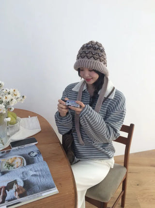 Arbel Mink Fur Banding Long Skirt