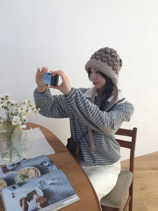 Arbel Mink Fur Banding Long Skirt