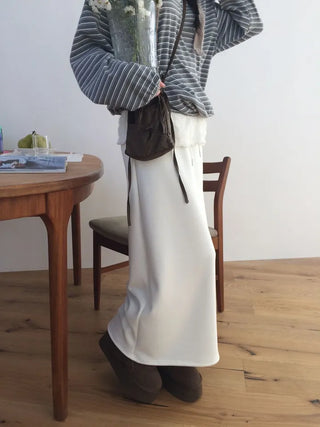 Arbel Mink Fur Banding Long Skirt