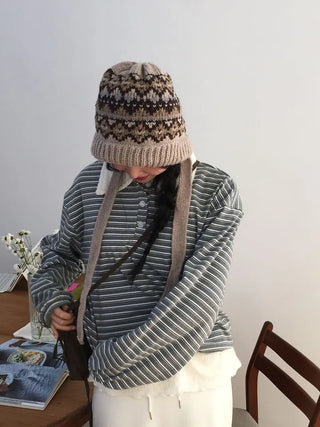 Arbel Mink Fur Banding Long Skirt