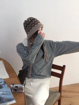 Arbel Mink Fur Banding Long Skirt