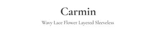Carmine Wave Lace Flower Layered Sleeveless Nashi