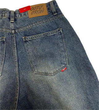 Bucket Vintage Washed Wide Denim Long Pants