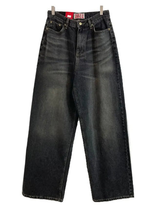 Bucket Vintage Washed Wide Denim Long Pants