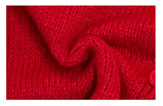 Vien warm soft thick V-neck loose-fit knit cardigan knit muffler set
