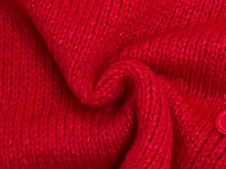 Vien warm soft thick V-neck loose-fit knit cardigan knit muffler set