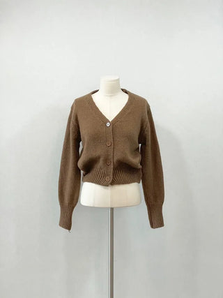 Vien warm soft thick V-neck loose-fit knit cardigan knit muffler set