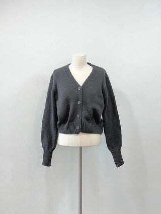Vien warm soft thick V-neck loose-fit knit cardigan knit muffler set