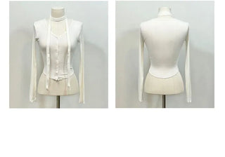 Debbie Muffler Slim Glam Fit Button-Up Cardigan Set