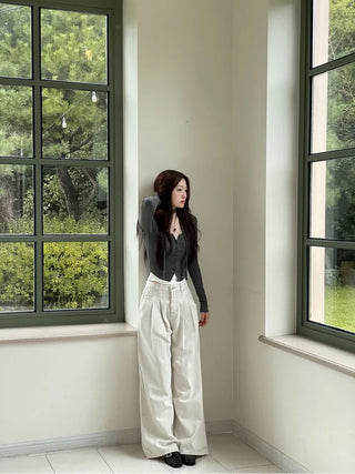 Debbie Muffler Slim Glam Fit Button-Up Cardigan Set