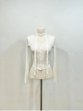Debbie Muffler Slim Glam Fit Button-Up Cardigan Set
